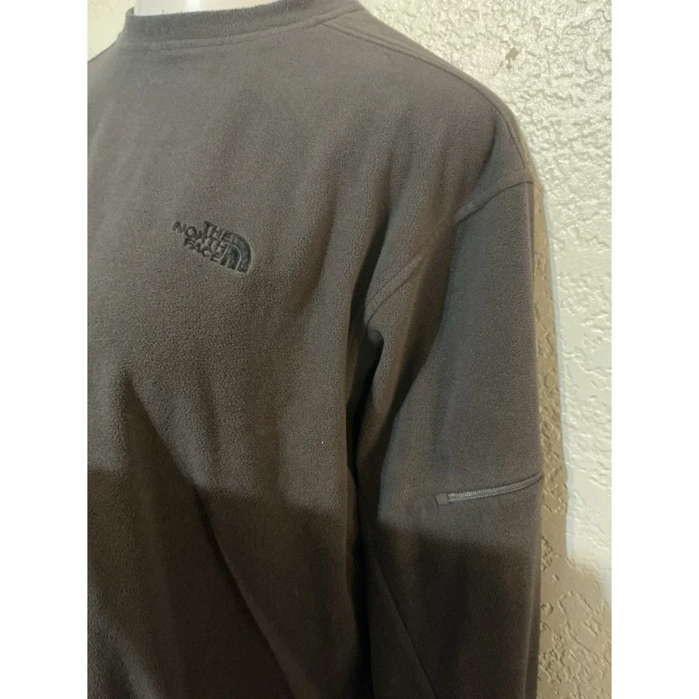 The North Face Sweatshirt Mens M Crew Neck Pullover Fleece Sleeve Pocket Gray